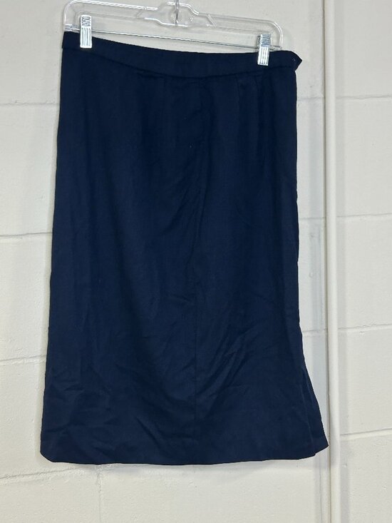 Pendleton Dresses & Skirts - Pendleton Skirt Womens 12 Pure New Wool Maxi Navy USA Natural Slit Hem